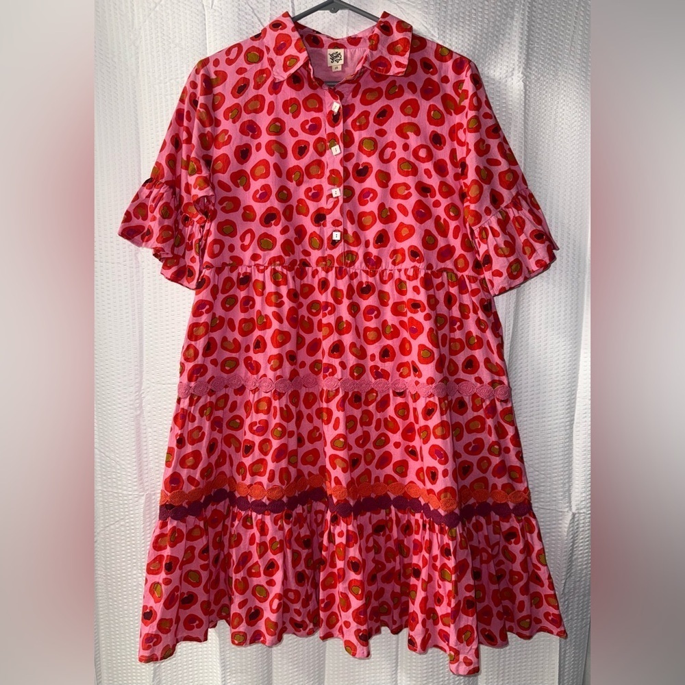 Ivy Jane Pink Spotted Leopard Dress Size XS